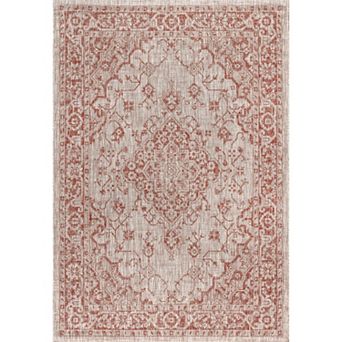 Rozetta Boho Medallion Textured Weave Indoor/outdoor Area Rug