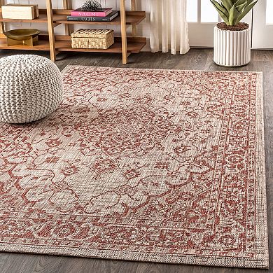 Rozetta Boho Medallion Textured Weave Indoor/outdoor Area Rug