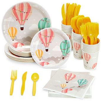 Hot Air Balloon Party Decorations For Baby Shower, Birthday, Serves 24