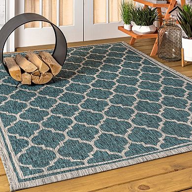 Trebol Moroccan Trellis Textured Weave Indoor/outdoor Area Rug