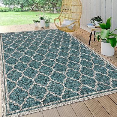 Trebol Moroccan Trellis Textured Weave Indoor/outdoor Area Rug