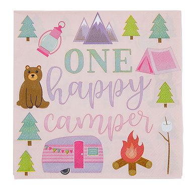 183 Piece Camping Birthday Party Supplies, Cutlery, Banner, Tablecloth ...