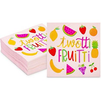 Twotti Frutti Paper Napkins, 2nd Birthday Party Decorations (5 in 50 Pack)