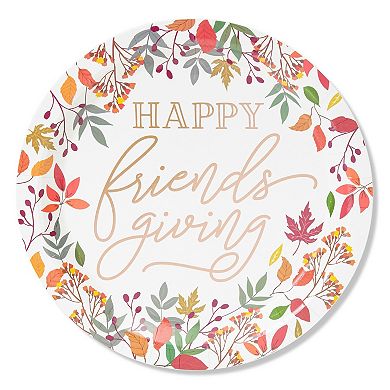 Happy Friendsgiving Rose Gold Paper Plates (10 Inches, 24 Pack)