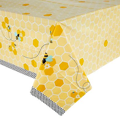 3 Pack Bee Tablecloth, Honey Bee Baby Shower Decorations, 54x108 In