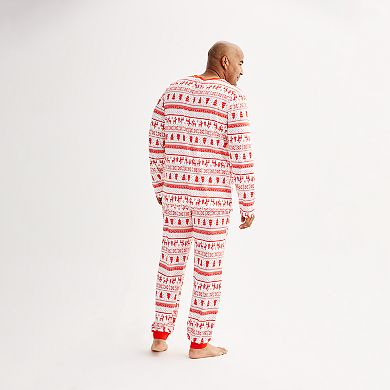 Big & Tall Jammies For Your Families® Candy Cane Fairisle Pajama Top & Jogger Pajama Bottoms Set