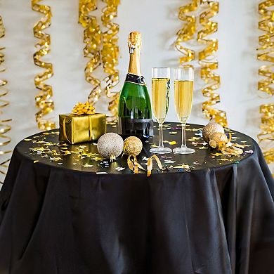 12-pack 84" Black Disposable Plastic Round Tablecloth Table Covers Party Supply
