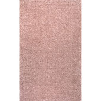 Haze Solid Low Pile Area Rug Pink