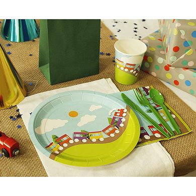 All Aboard Choo Choo Trains Party Supplies  Plate, Cutlery , Cup And Napkin