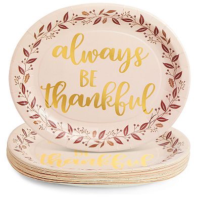 Thanksgiving Paper Plates -24pcs Thankful Disposable Paper Plate Party Décor