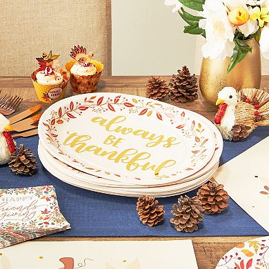 Thanksgiving Paper Plates -24pcs Thankful Disposable Paper Plate Party Décor