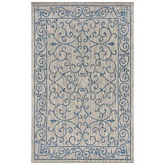 Charleston Vintage Filigree Textured Weave Indoor/outdoor Runner Rug
