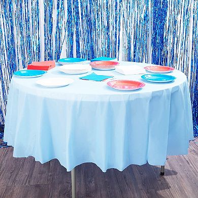 12-pack 84" Disposable Plastic Round Tablecloth Table Covers Party Supplies Blue