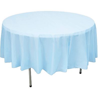 12-pack 84" Disposable Plastic Round Tablecloth Table Covers Party Supplies Blue