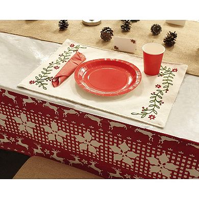 6x Plastic Table Cloths For Parties Disposable Reindeer Christmas Décor 54x108"