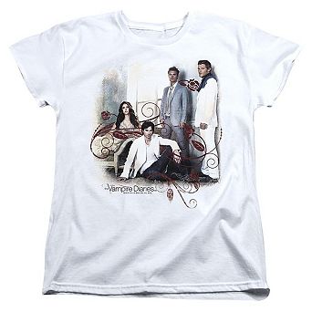 Vampire Diaries 3 + 1 Short Sleeve Womens T-shirt