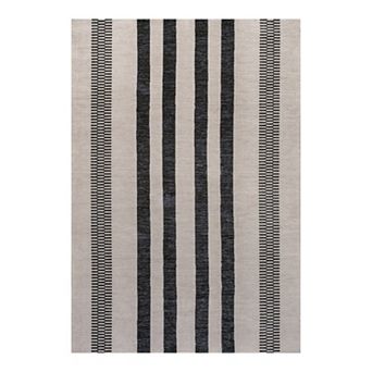 Vichy Geometric Striped Machine Washable Area Rug