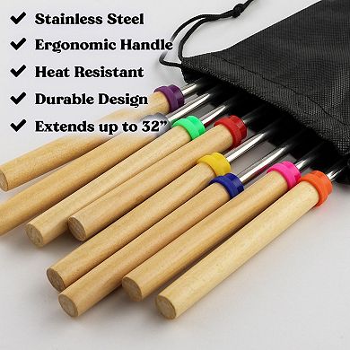 Zulay Kitchen Marshmallow Roasting Sticks (32 Inch) - 7 Pack