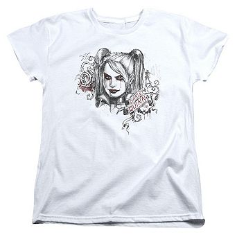 Batman Arkham Knight Sketchy Girl Short Sleeve Womens T-shirt