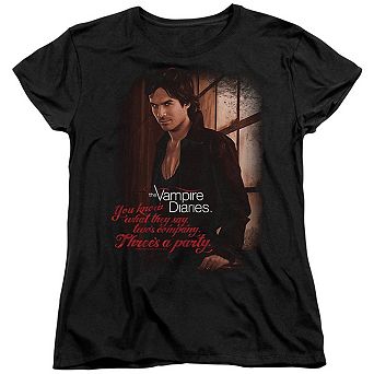 Vampire Diaries Threes A Party Short Sleeve Womens T-shirt