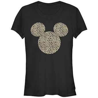 Disney's Mickey Mouse Cheetah Print Head Juniors' Graphic Tee