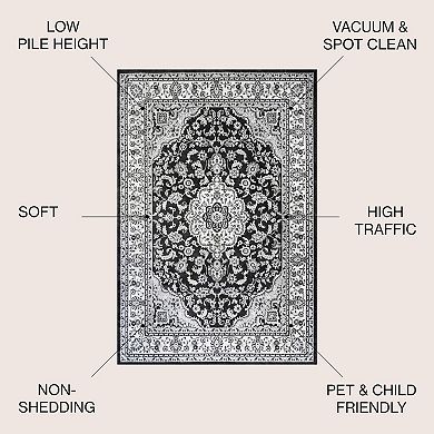 Palmette Modern Floral Area Rug