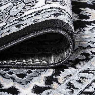 Palmette Modern Floral Area Rug