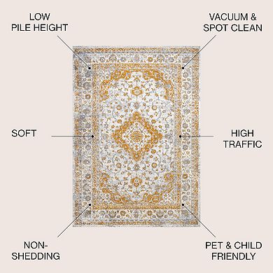 Indhira Ornate Medallion Area Rug