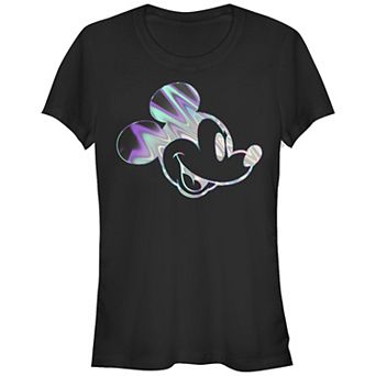 Disney's Mickey Mouse Holographic Print Juniors' Fitted Graphic Tee