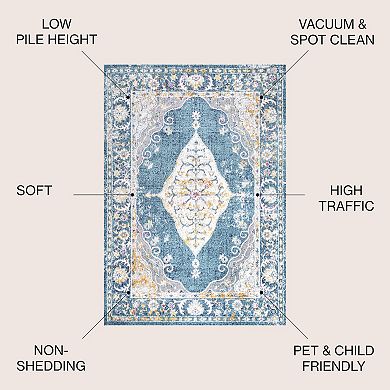 Zelda Bohemian Cottage Medallion Area Rug