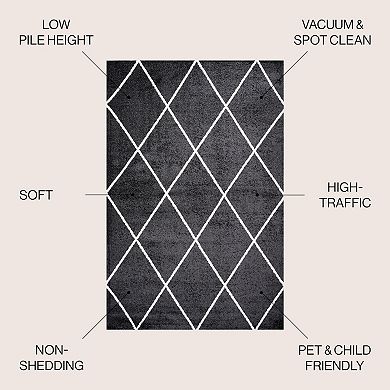 Cole Minimalist Diamond Trellis Area Rug