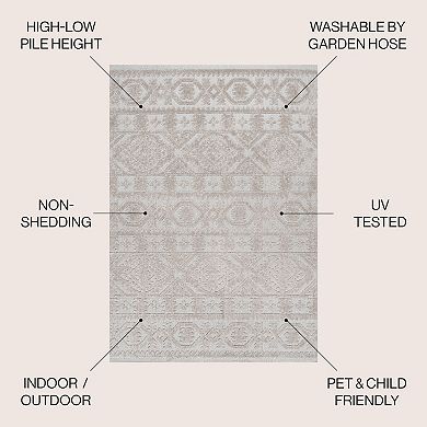 Rabat High-low Pile Mini Diamond Trellis Area Rug