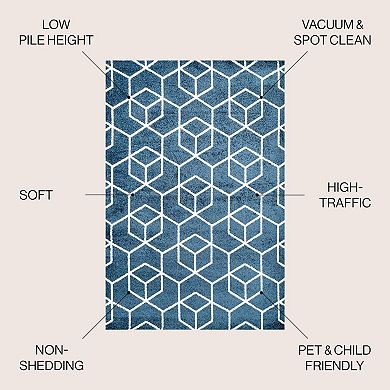 Tumbling Blocks Modern Geometric Area Rug