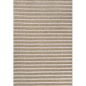 Aarhus High-Low Minimalist Scandi Striped Indoor/Outdoor Area Rug