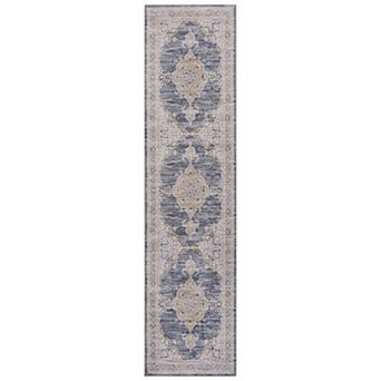 Wincer Chenille Cottage Medallion Machine-washable Area Rug