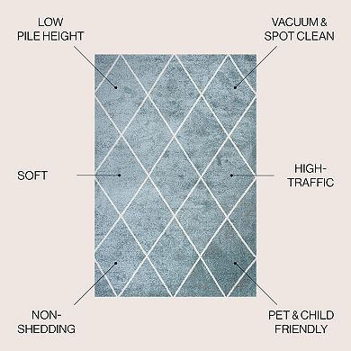 Cole Minimalist Diamond Trellis Area Rug