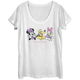 Disney's Minnie Mouse Daisy And Pluto Full Of Smiles Juniors' Graphic Tee