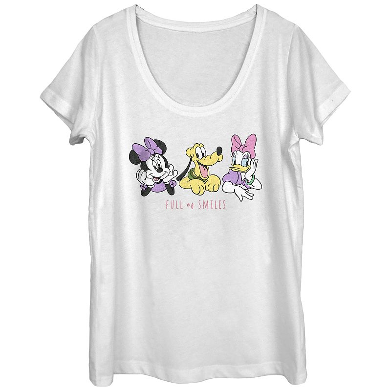 Disney's Minnie Mouse Daisy And Pluto Full Of Smiles Juniors' Graphic Tee, Girl's, Size: XXL, White