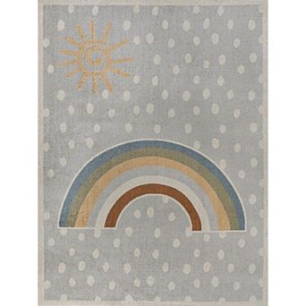 Dila Modern Hearts Geometric Machine Washable Area Rug