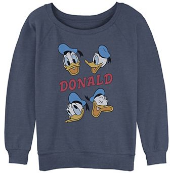 Disney's Donald Duck Juniors' Happy Expressions Slouchy Terry Graphic Pullover