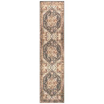 Wincer Chenille Cottage Medallion Machine-washable Area Rug