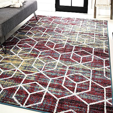 Tumbling Blocks Modern Geometric Area Rug