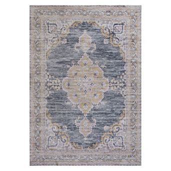 Wincer Chenille Cottage Medallion Machine-washable Runner Rug