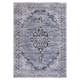 Wincer Chenille Cottage Medallion Machine-washable Runner Rug