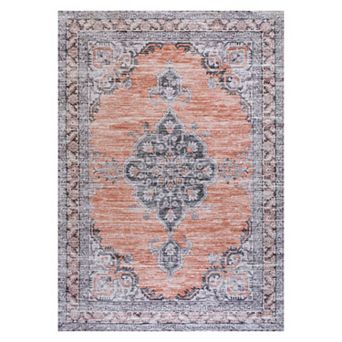 Wincer Chenille Cottage Medallion Machine-washable Runner Rug