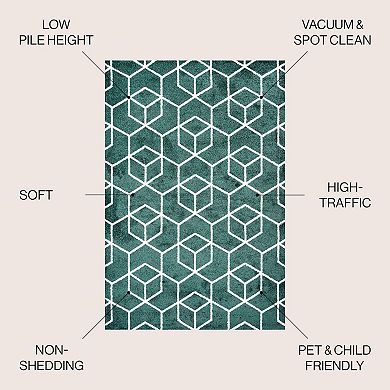 Tumbling Blocks Modern Geometric Area Rug