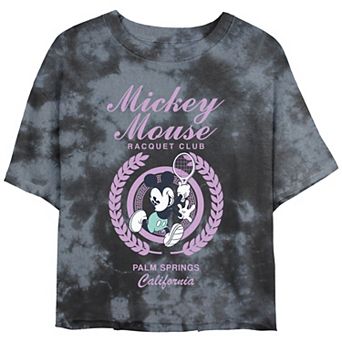 Disney's Mickey Mouse Racquet Club Bombard Wash Juniors' Cropped Graphic Tee