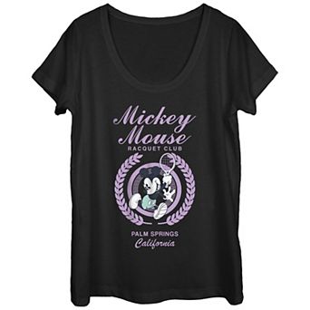Disney's Mickey Mouse Raquet Club Scoop Neck Juniors' Graphic Tee