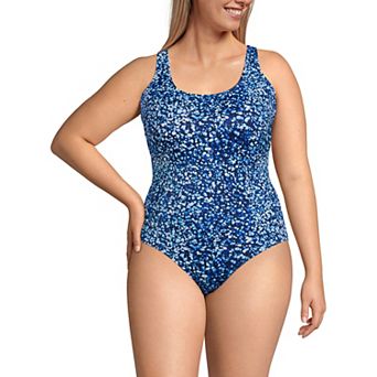 Plus Size Lands' End Tugless Sporty One Piece Swimsuit