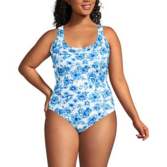 Plus Size Lands' End Tugless Sporty One Piece Swimsuit